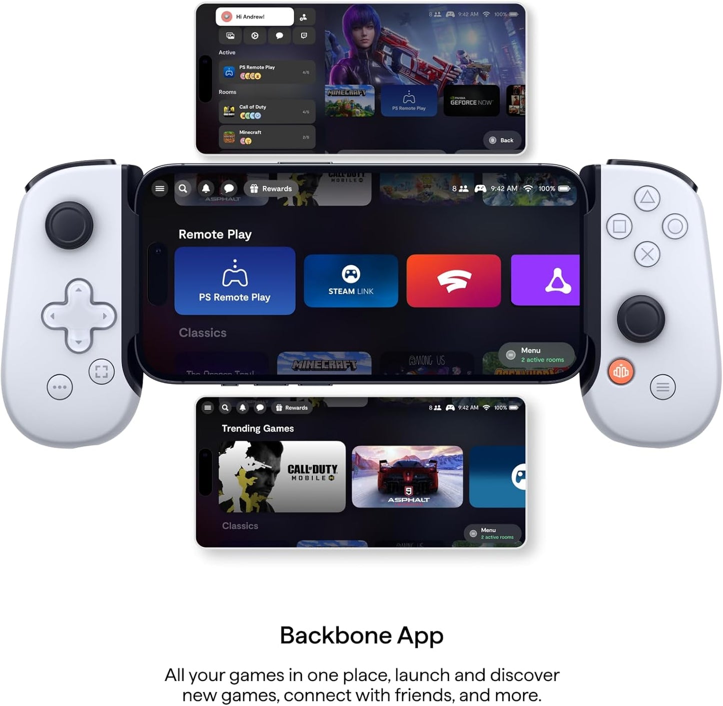 BACKBONE One Mobile Gaming Controller for Android and iPhone 15/16 Series (USB-C)