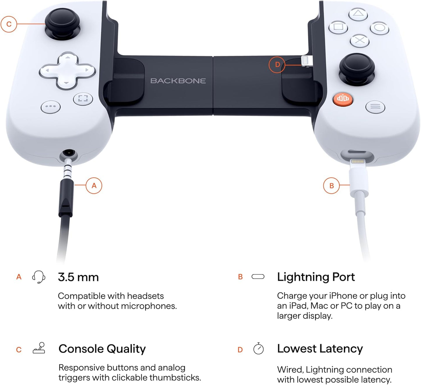 BACKBONE One Mobile Gaming Controller for Android and iPhone 15/16 Series (USB-C)